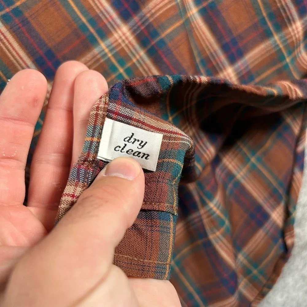 Sir Pendleton Plaid Shirt Mens Large Brown Plaid Wool Flannel Classic Outdoor